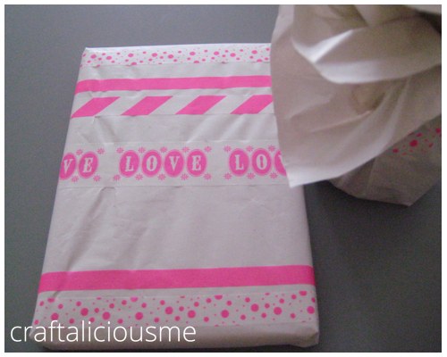 gift wrapping with masking tape