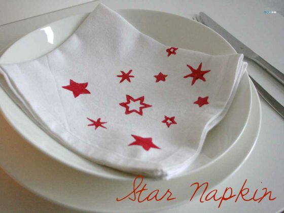 gift idea hand stamped napkin