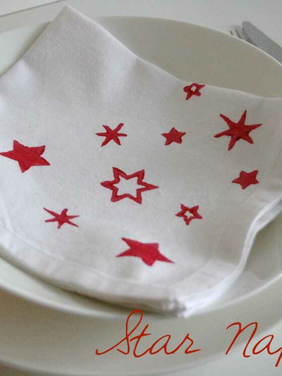 gift idea hand stamped napkin