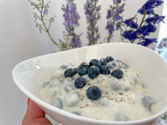 summer breakfast blueberry quark curd