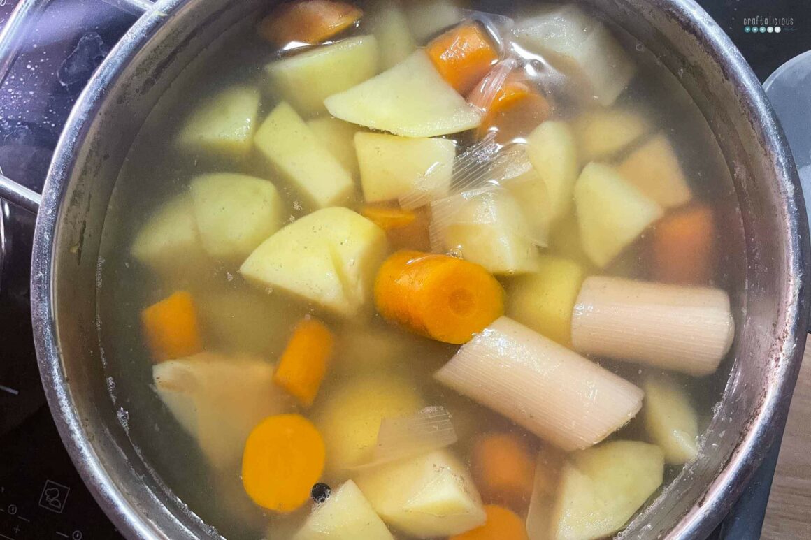 German Potatoe Soup cooked stock 