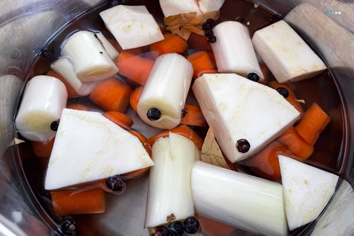 German Potatoe Soup cooking stock