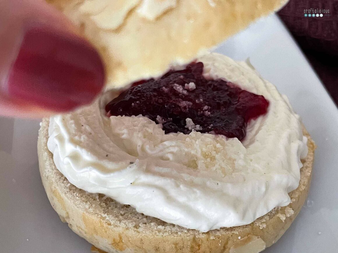 Laskiaispulla finnish cream cheese buns with cherry jam